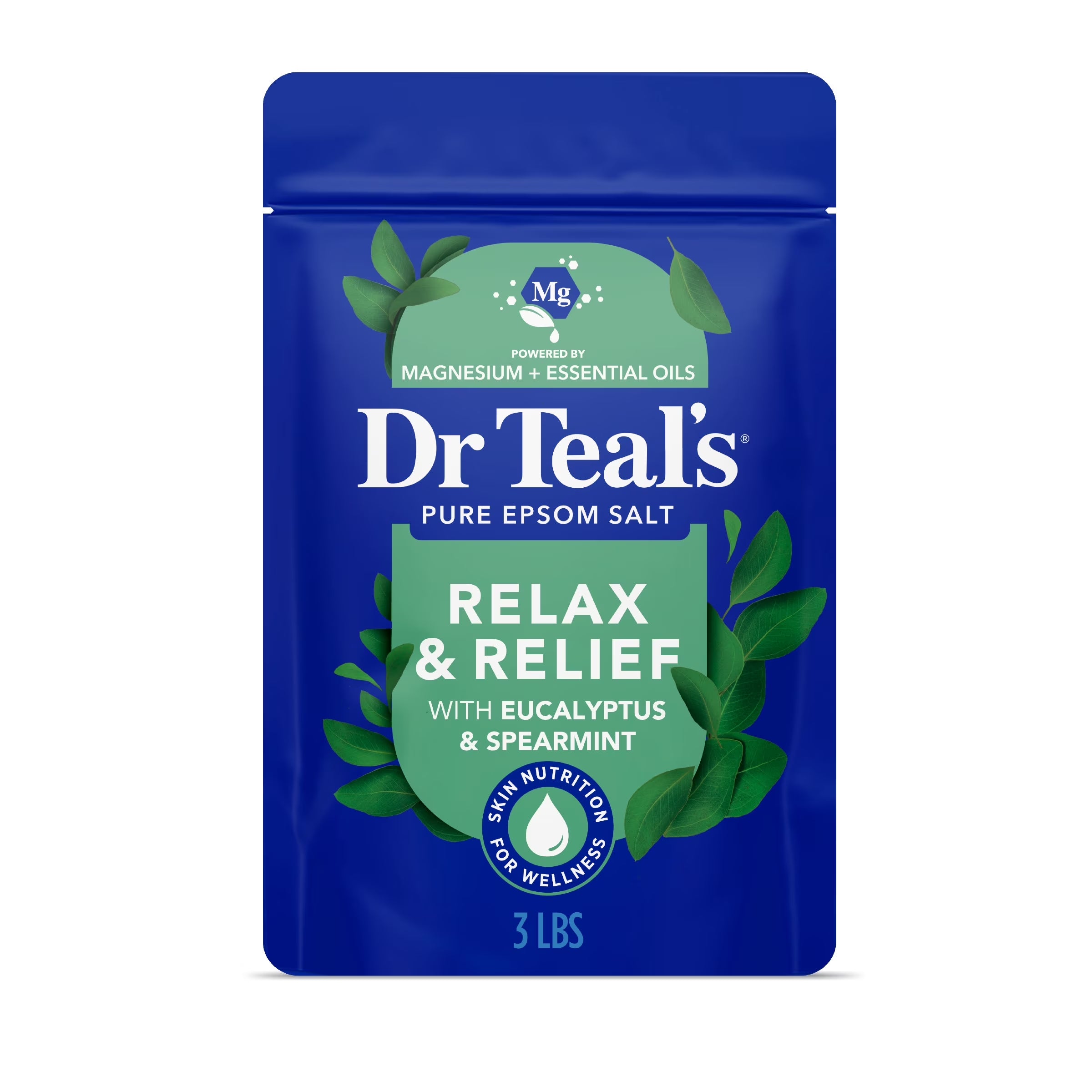 Epsom Salt Magnesium Soak, Relax & Relief with Eucalyptus & Spearmint, 3 Lbs