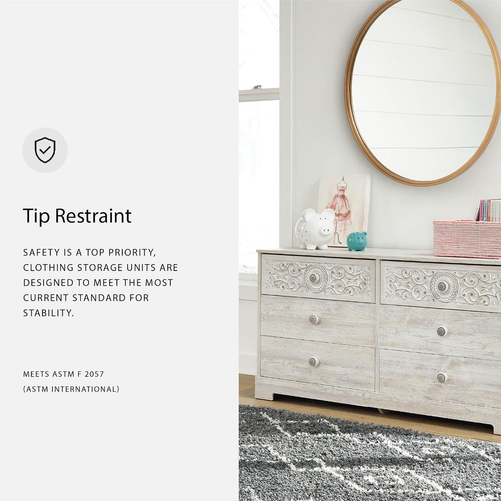 Paxberry Boho Dresser, Whitewash